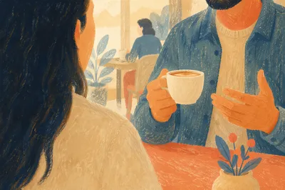 Warm Faith Conversation in Coffee Shop