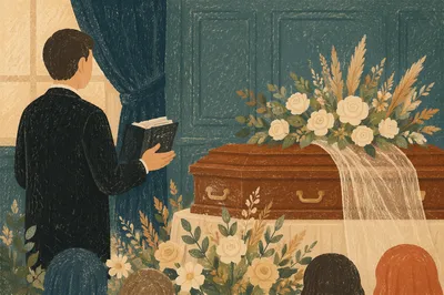 Peaceful Chapel Funeral Service with Flowers