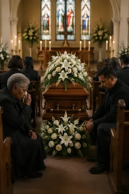Peaceful Funeral Service in Small Church