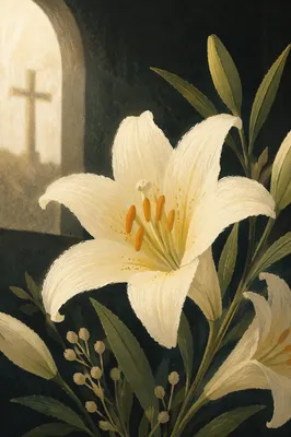 White Lily Funeral Sympathy Chapel Arrangement