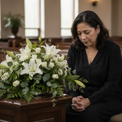 White Lilies in Quiet Chapel