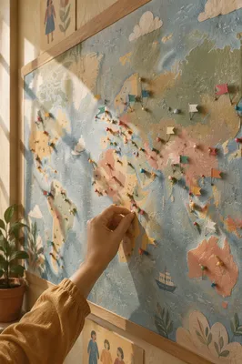 Church Mission Map with Colorful Pins