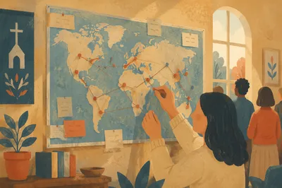Church Mission Map with Prayer Pins