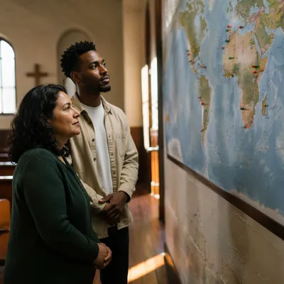Church Mission Map with Global Prayer Pins