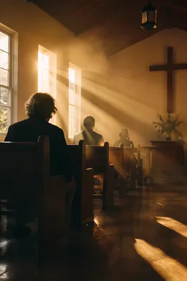 Golden Chapel Light Rays at Sunrise