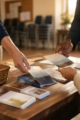 Welcoming Hands Sharing Gospel Tracts