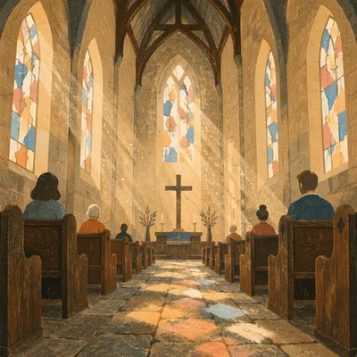 Gothic Church Interior With Soaring Vaults