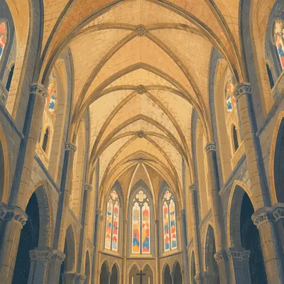 Gothic Sanctuary Vaulted Ceiling Interior
