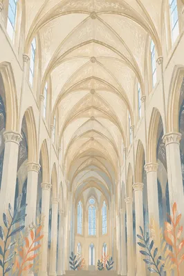 Soaring Gothic Church Nave Ceiling