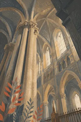 Soaring Gothic Church Vaulted Ceiling Interior
