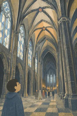 Soaring Gothic Church Nave Interior