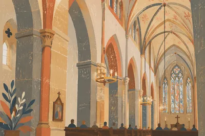Gothic Church Nave With Soaring Vaults