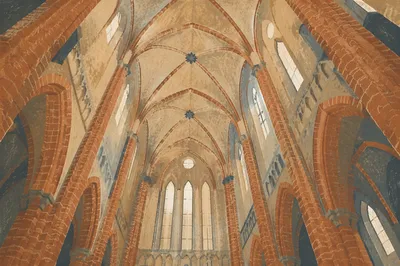 Gothic Church High Ceiling Interior