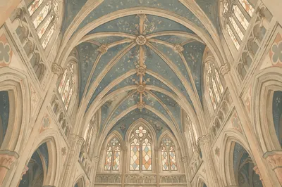 Gothic Church Vaults in Reverent Daylight