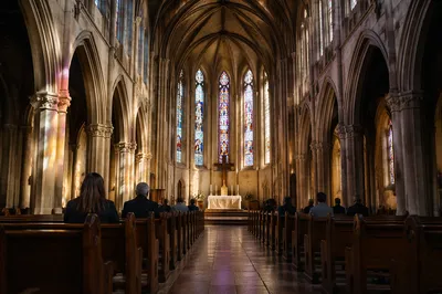 Gothic Church Interior With Soaring Vaults