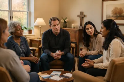 Grief Support Group in Church Meeting Room