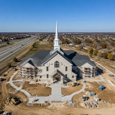 Aerial Church Groundbreaking New Building Campus