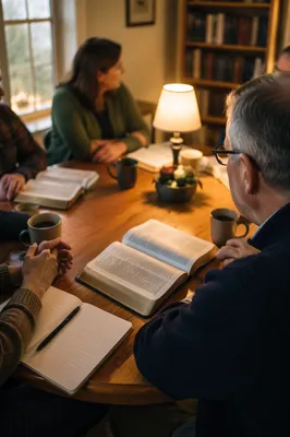 Small Group Scripture Discussion at Table