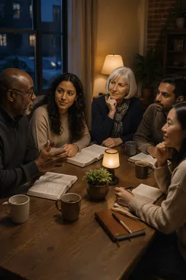 Church Small Group Discussion at Table