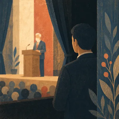 Guest Speaker at Church Conference Podium