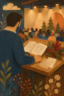 Guest Speaker at Church Conference Podium