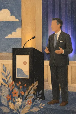 Guest Speaker at Church Conference Podium