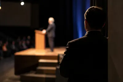 Guest Speaker at Church Conference Podium