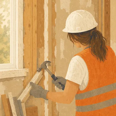 Church Volunteer Home Repair With Hammer