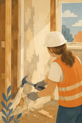 Church Volunteer Home Repair With Hammer