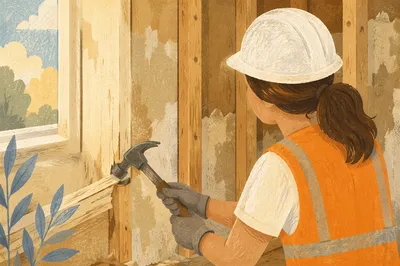 Church Volunteer Home Repair Service Scene