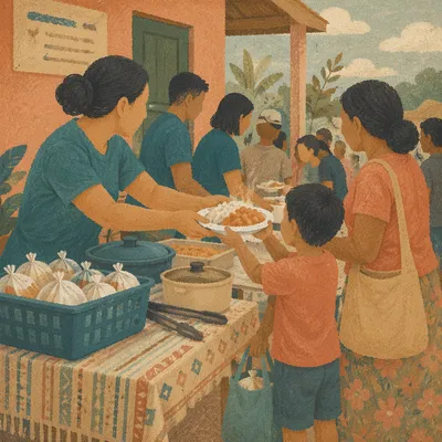 Church Outreach Hands Sharing Hot Meals