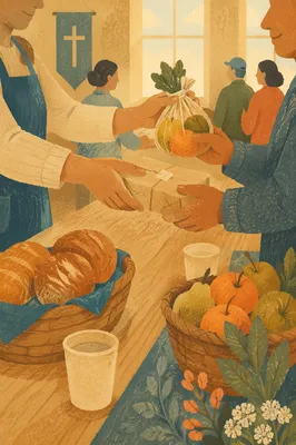 Church Hands Sharing Food Outreach Meals