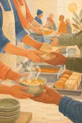 Church Hands Serving Warm Outreach Meals