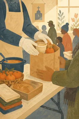 Church Outreach Hands Sharing Warm Meals