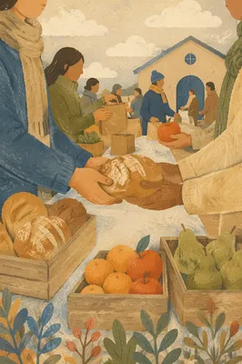 Church Outreach Hands Sharing Food
