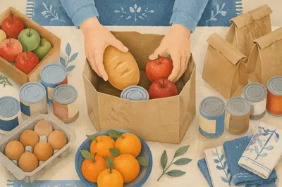Volunteer Hands Packing Church Outreach Meals