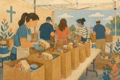 Church Food Outreach Volunteer Hands Serving