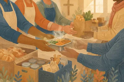 Church Food Outreach Hands Serving Meals