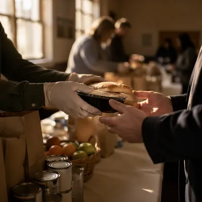 Church Food Outreach Hands Sharing Meals