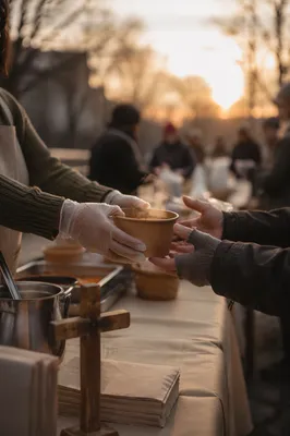 Church Food Outreach Hands Serving Breakfast