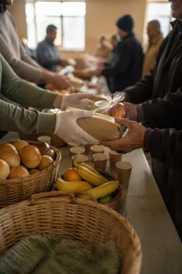 Church Outreach Hands Sharing Warm Meals