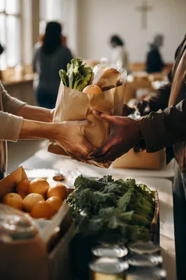 Church Outreach Hands Sharing Food