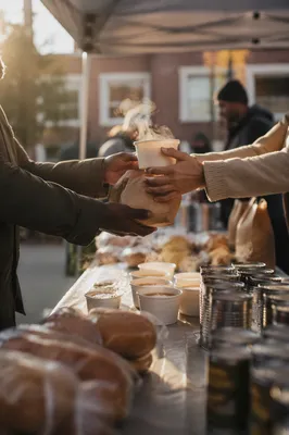 Church Outreach Hands Sharing Warm Meals