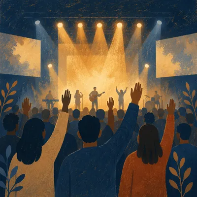 Raised Hands in Evening Worship Concert