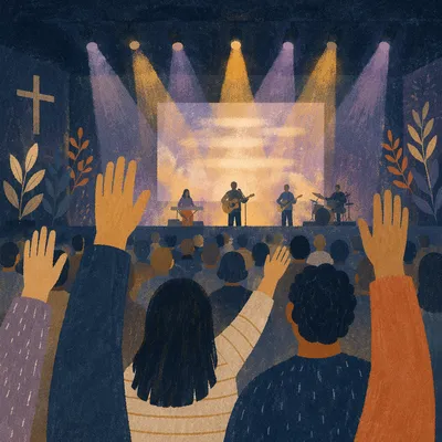 Raised Hands at Evening Worship Concert