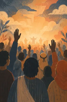 Raised Hands in Worship Concert Lights