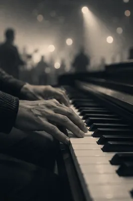 Worship Piano Hands in Sanctuary Lights