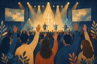 Raised Hands in Evening Worship Concert