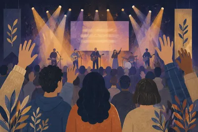 Raised Hands at Evening Worship Concert