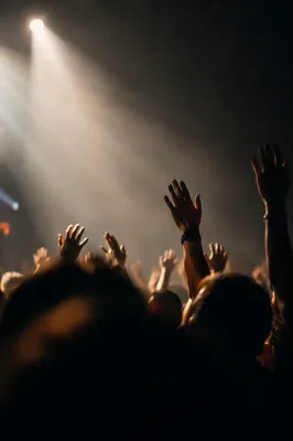 Raised Hands in Worship Concert Light